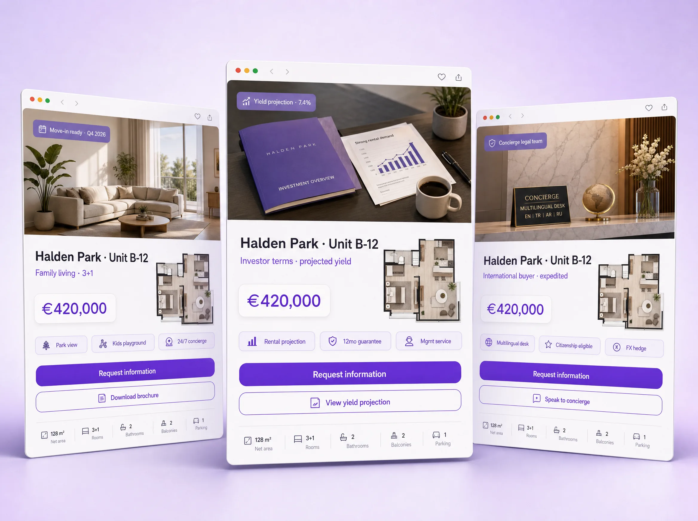 Project pages that match the buyer.