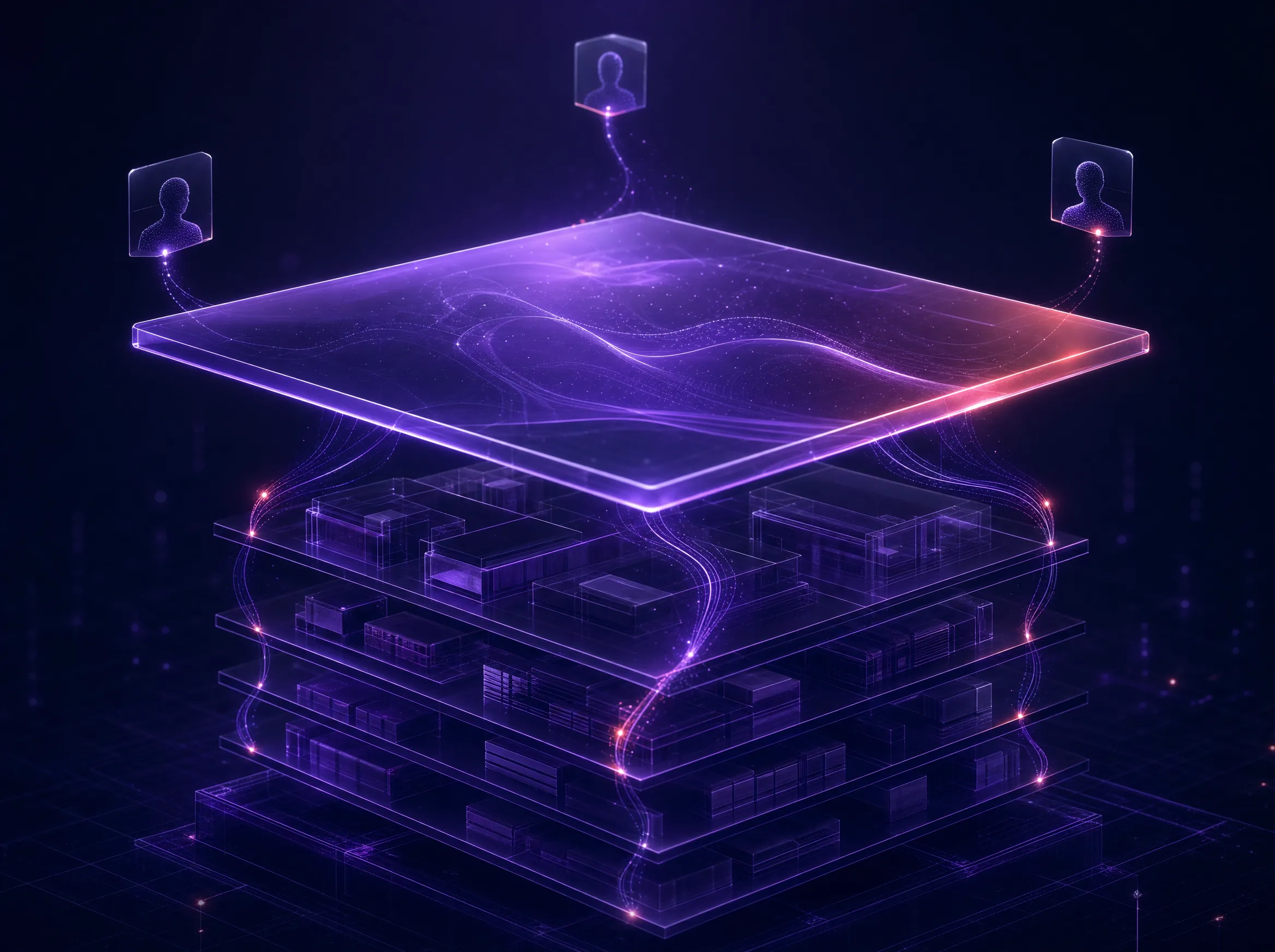 Architectural visual — Cypien composition layer over the industry & b2b stack.