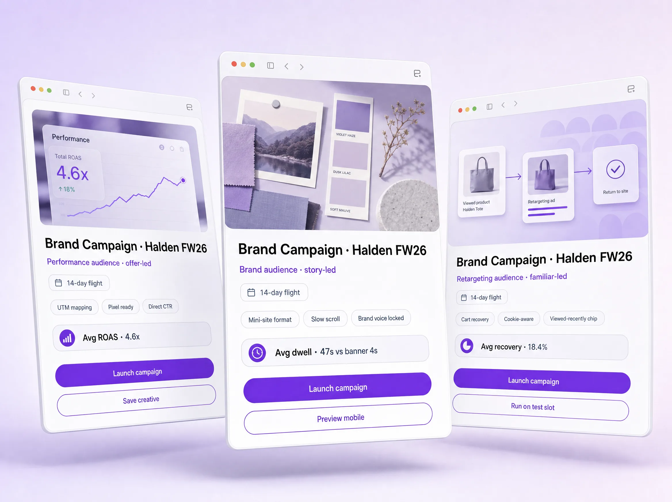 Branded mini-sites, drafted.